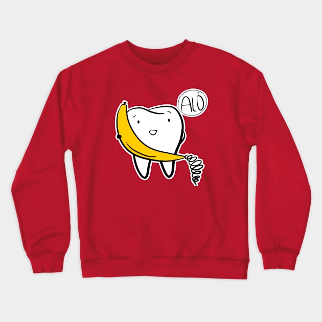 Molar with banana phone Crewneck Sweatshirt by Happimola